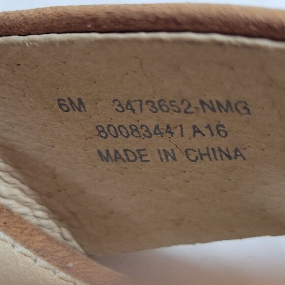 Frye Roberta Strap Wedge Sandal Women 6 Tan Nubuck Criss-Cross Strap Jute Detail - Picture 12 of 14